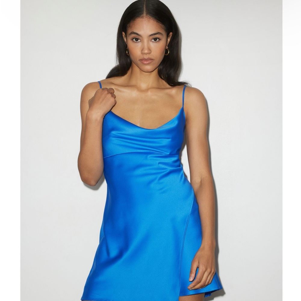 Dynamite Royal Blue Satin Mini Dress